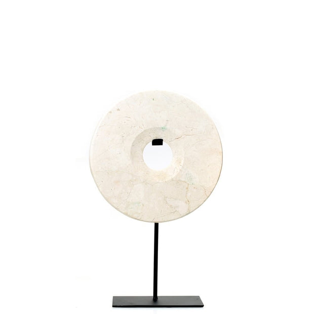 The Marble Disc on Stand - Wit - M