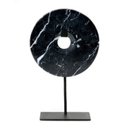 The Marble Disc on Stand - Zwart - L