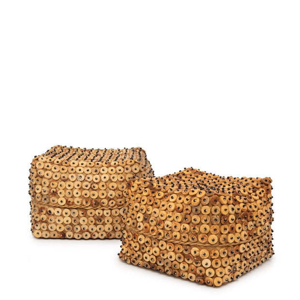 The Coconut Shell Square Basket - Natural - SET2