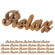 Belettering Relax houten figuur Masterbox 24 stuks B28x9cm decoratieve letters massief mangohout