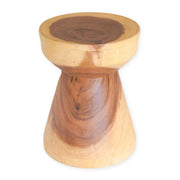 Massieve ronde houten bijzettafel Ø30 cm MANADO kleine tafel gemaakt van regenboomhout met natuurlijke tweekleurige nerven