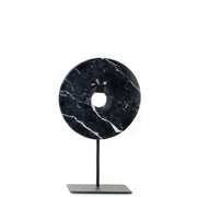 The Marble Disc on Stand - Zwart - M