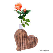 Tafeldecoratie harten 3-delig bloemenvaas huwelijkscadeau huwelijksdecoratie massief mangohout