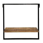 Hangplank wandplank boekenplank boekenplank 50x50x25 cm Dock metalen frame zwart